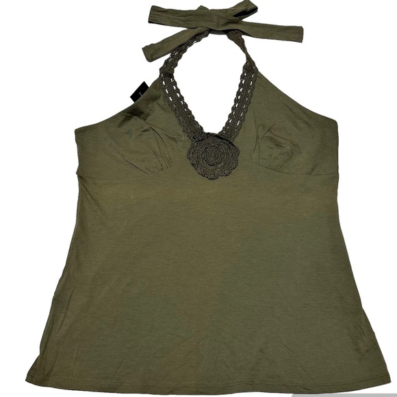 BCBG MAXAZRIA NWT Sage Halter With Embroidery SZ L - Picture 1 of 8